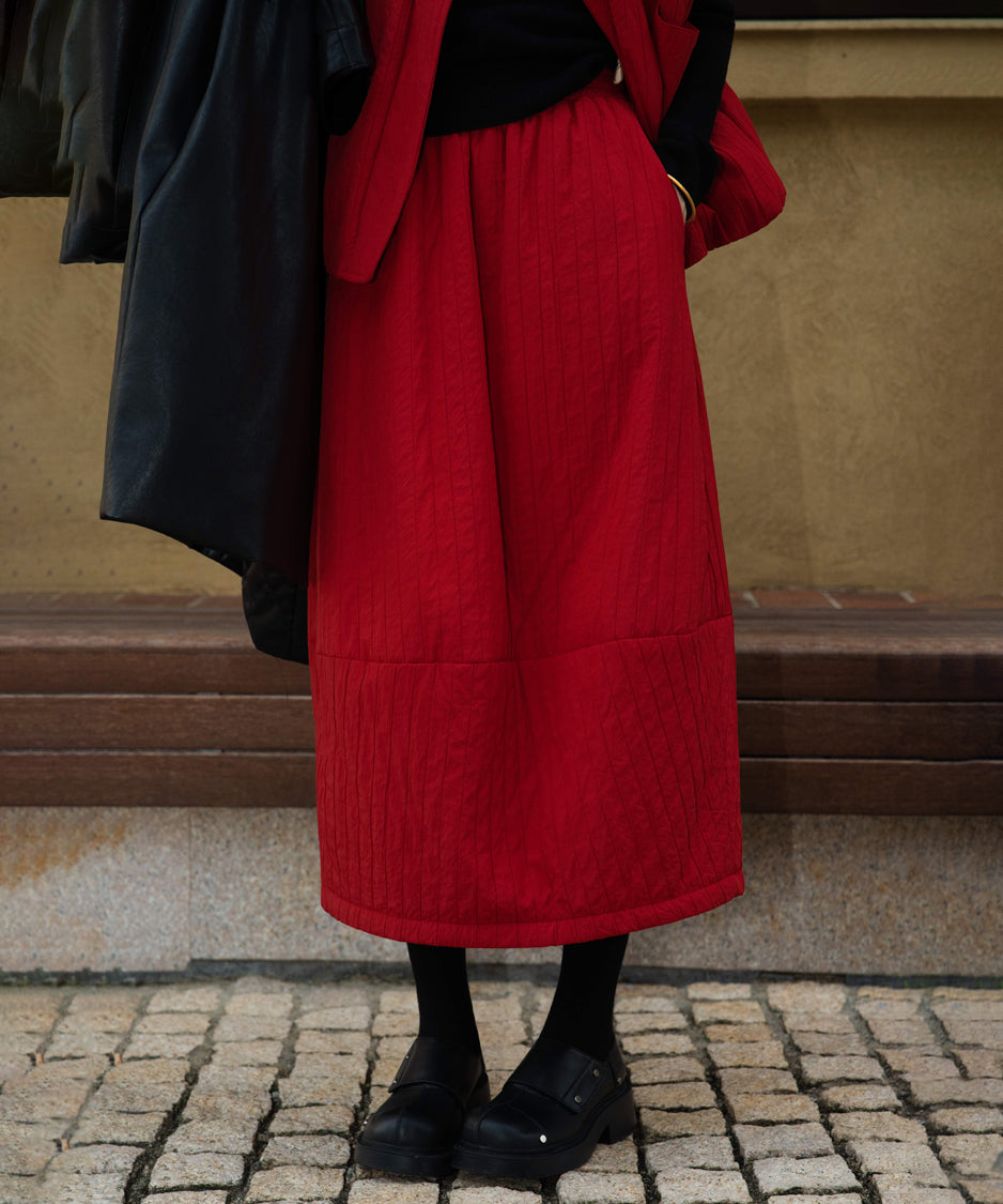 Quilted Volume Vest＆ Skirt Co-ord