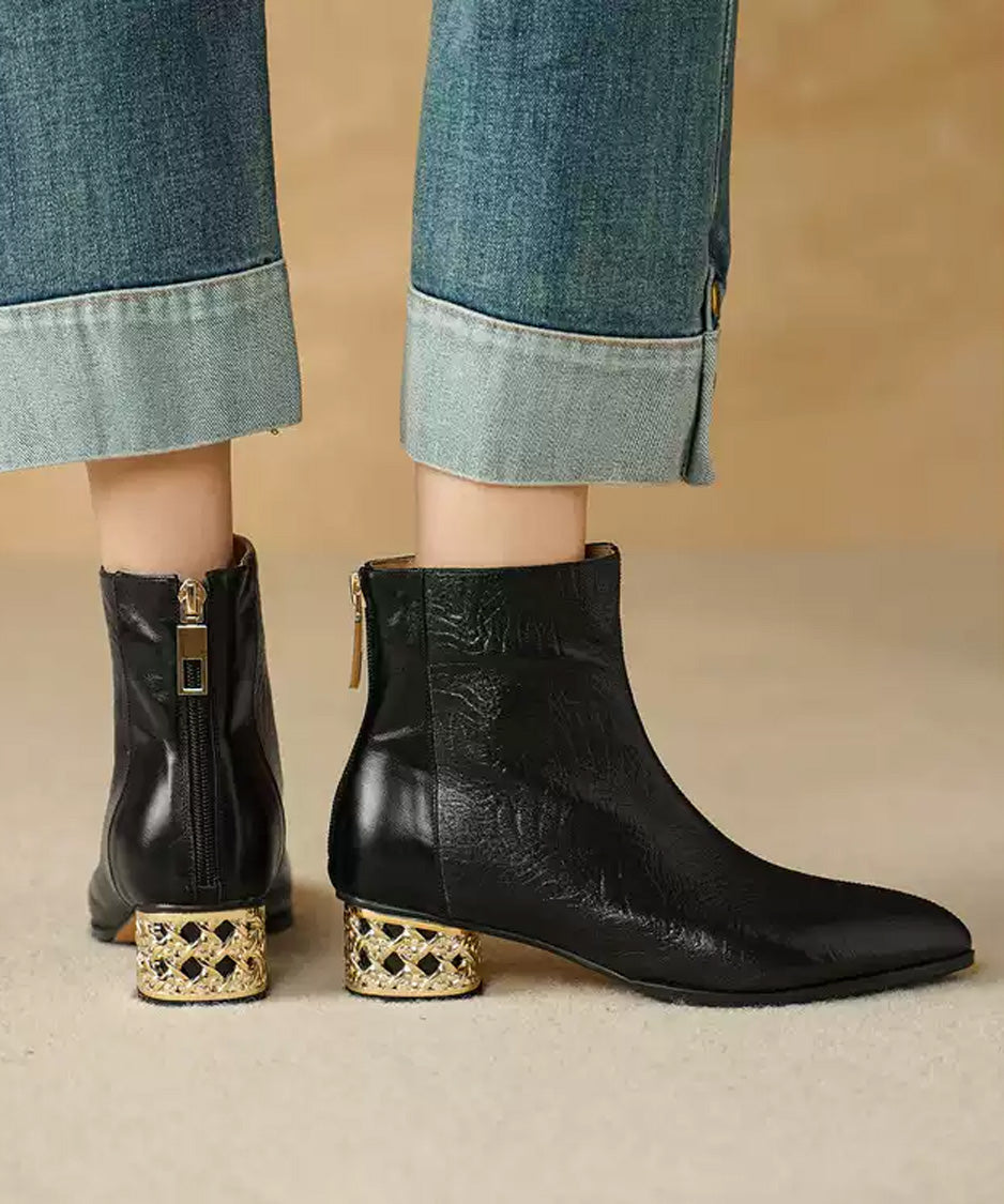Filigree Heel Ankle Boots