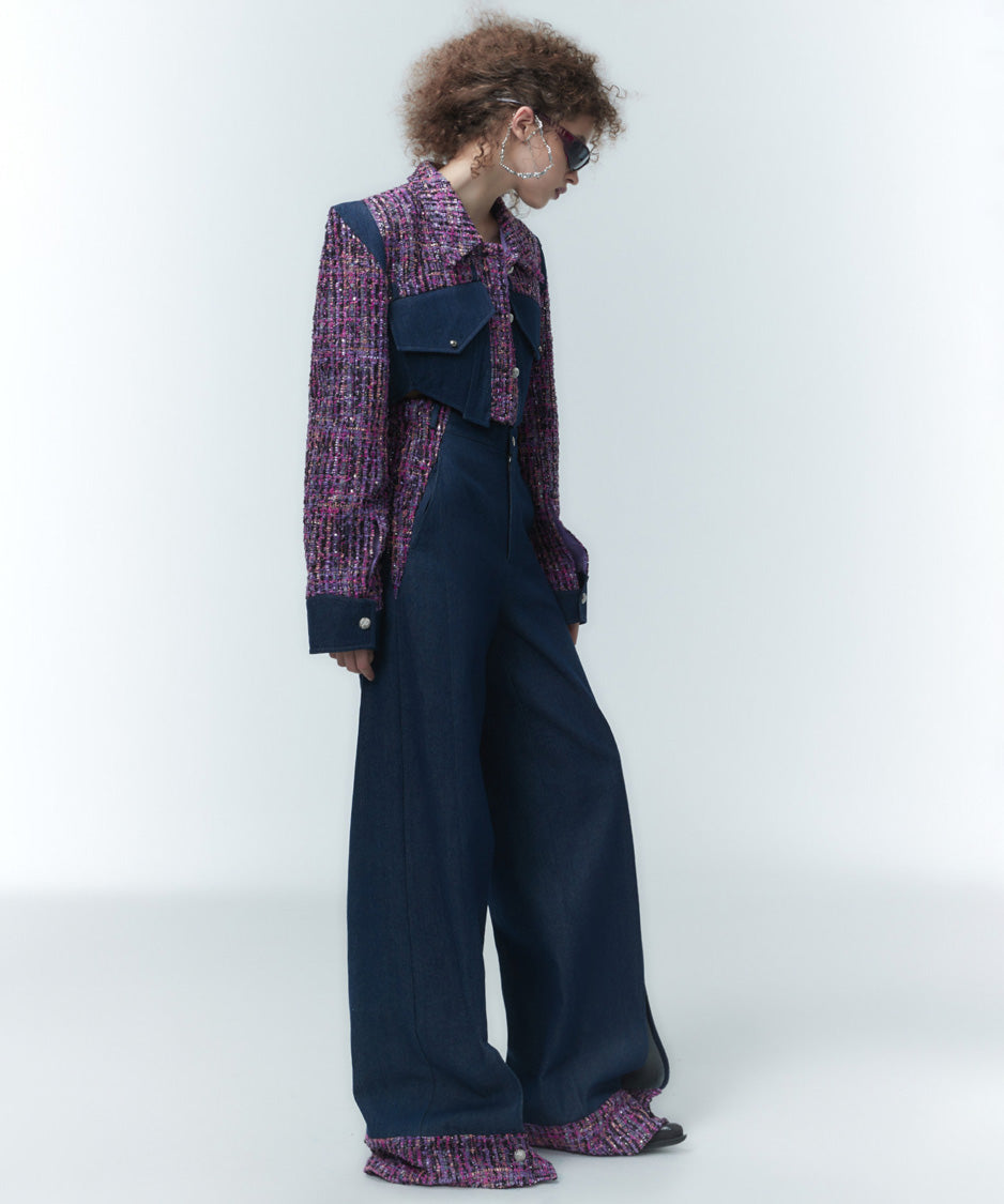 Tweed Accent Flow Pants