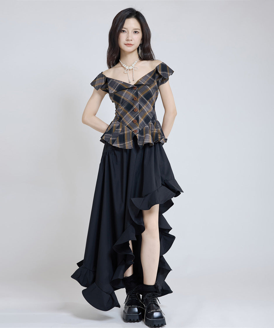 Wave Hem Skirt