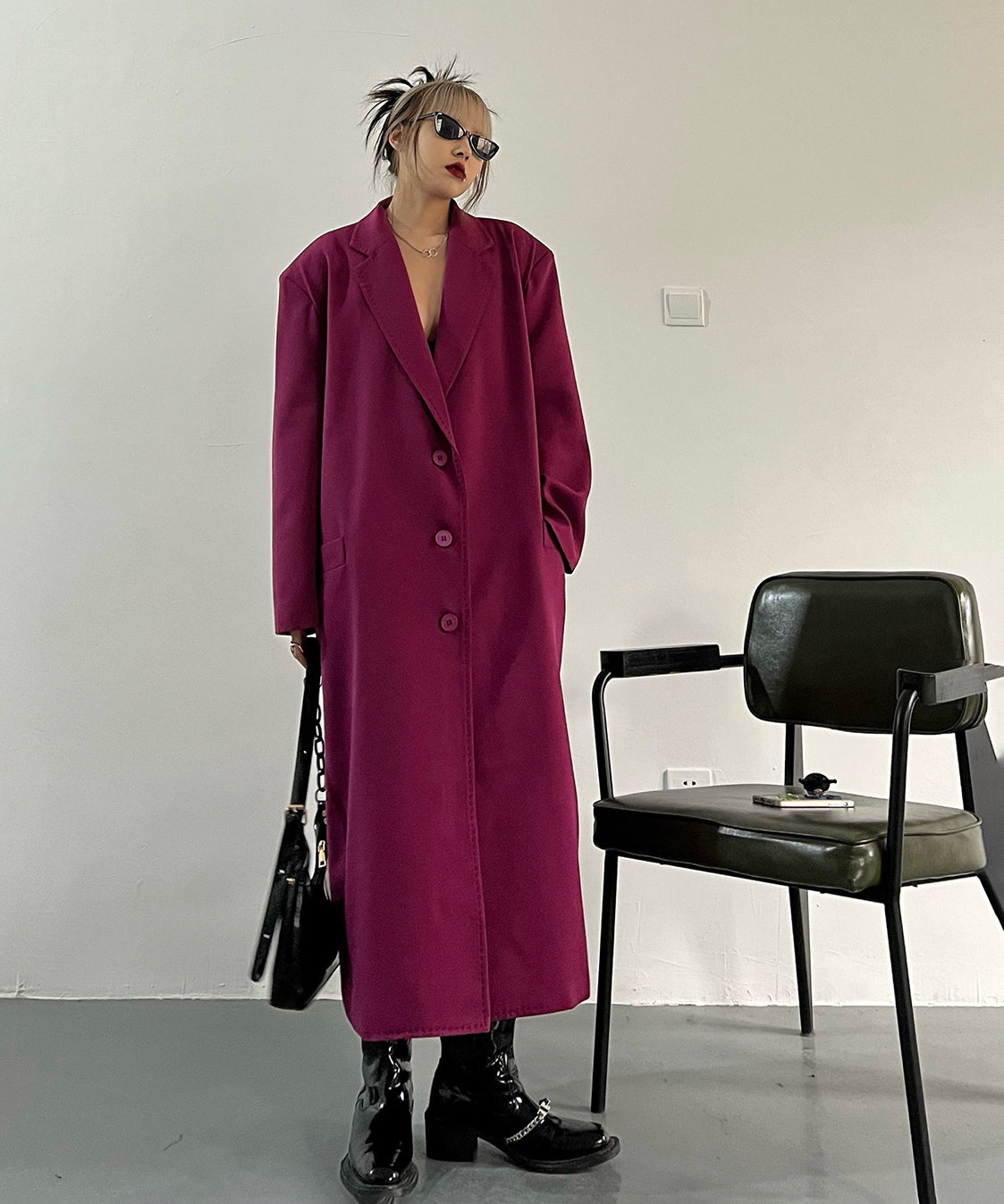 Magenta Long Coat