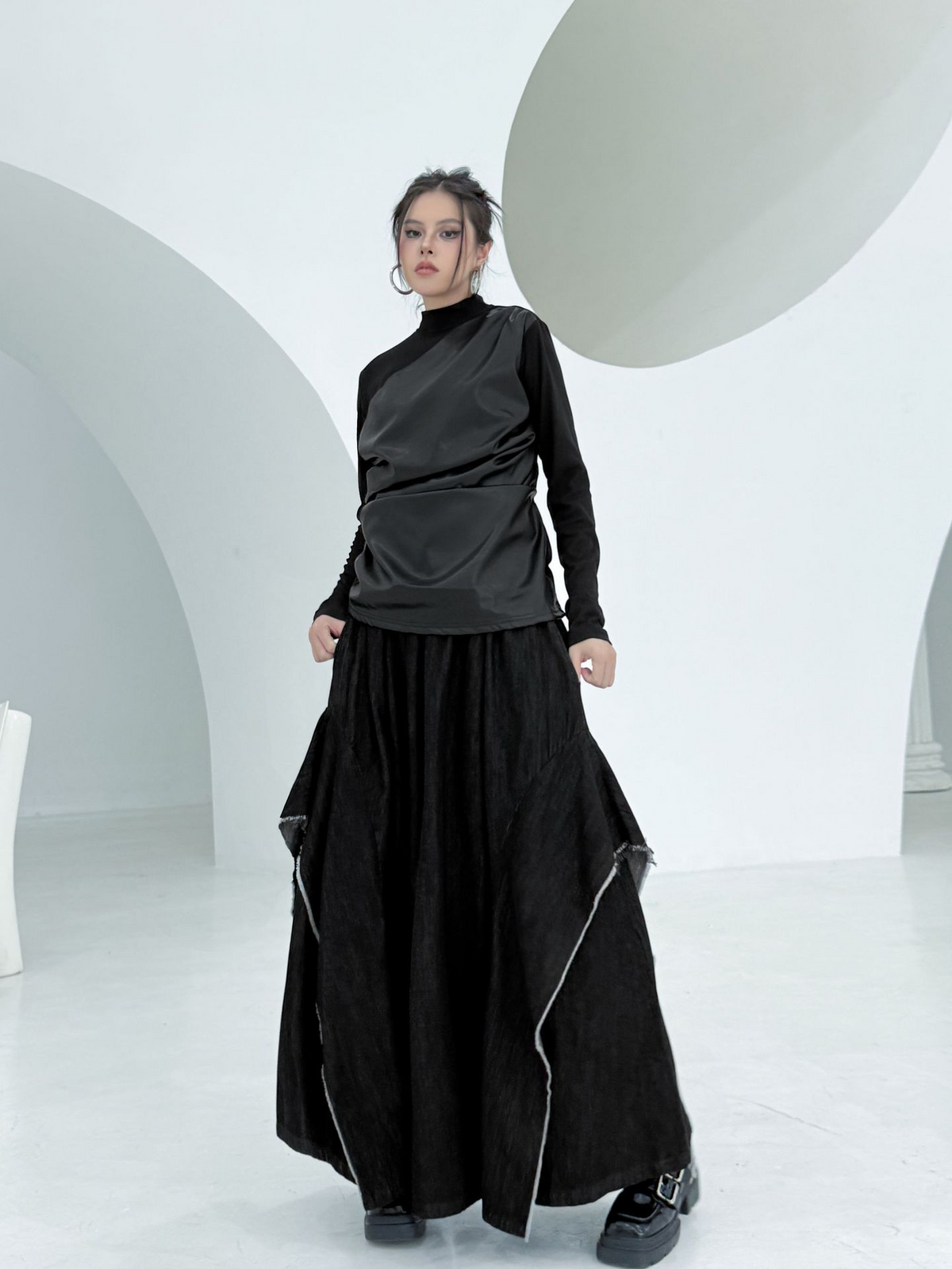 Frayed Flare Wide Pants