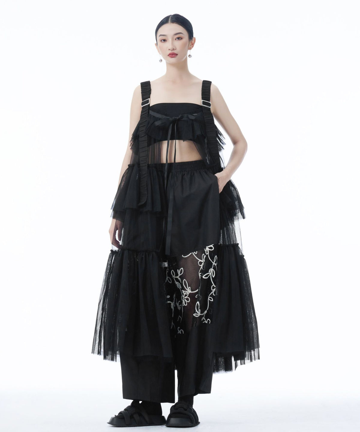Tulle Tiered Camisole Layer Top