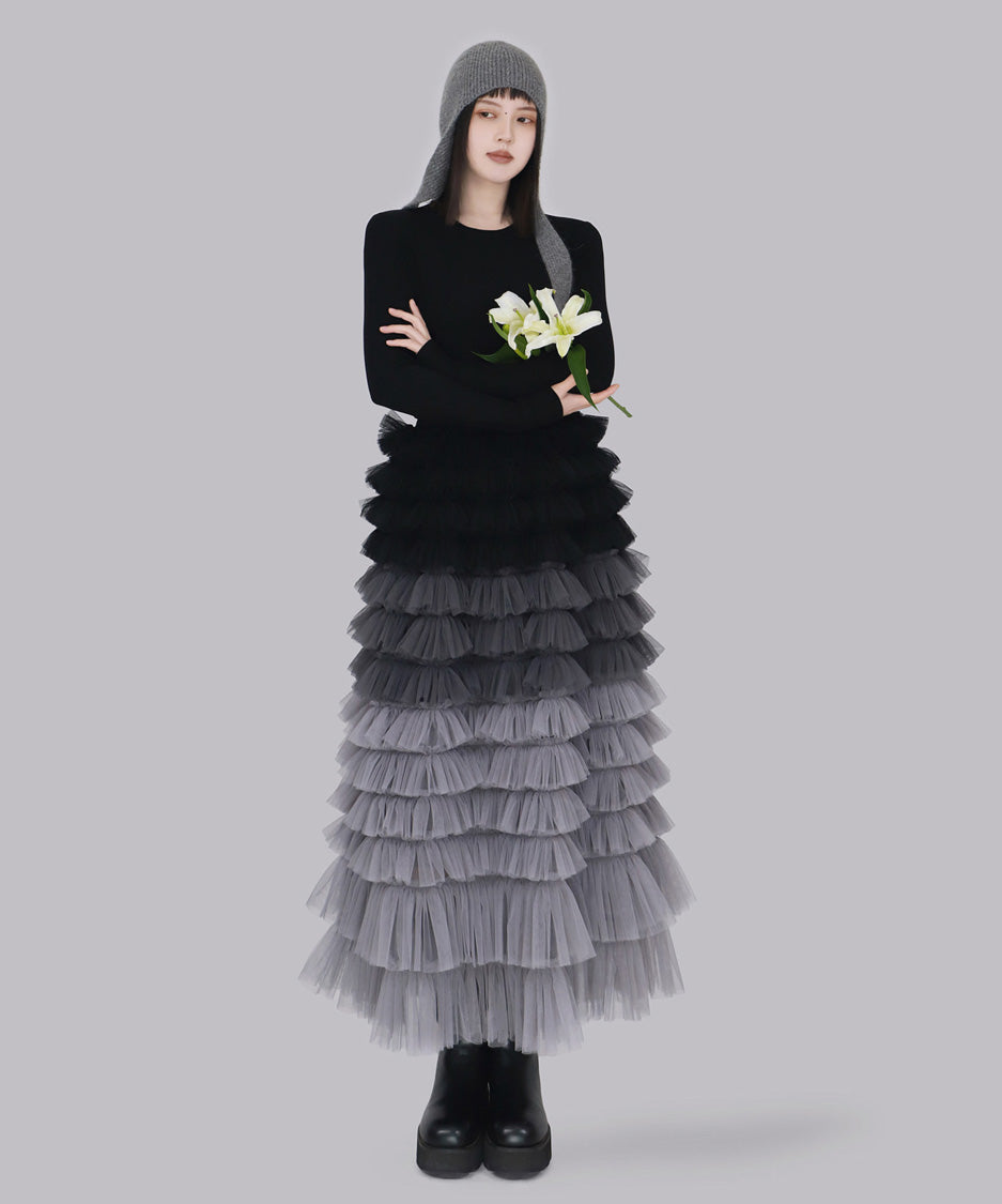 Cascade Frill Long Skirt