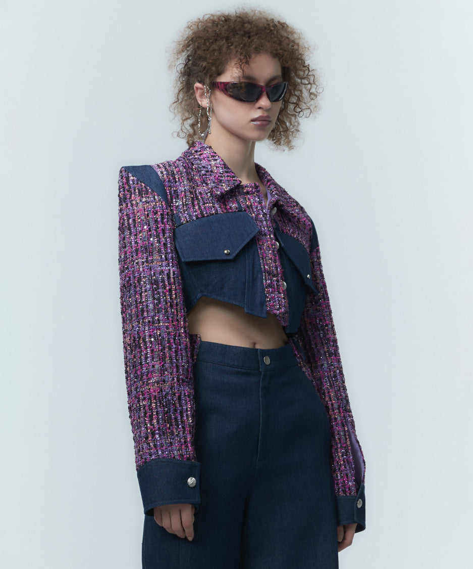 Tweed Crop Frame Jacket