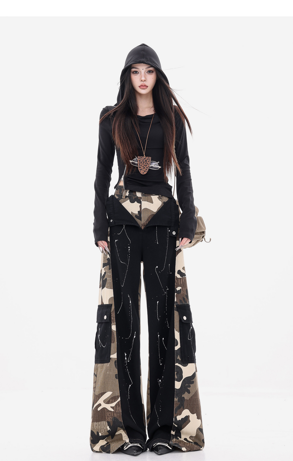Camouflage Docking Wide Cargo Pants