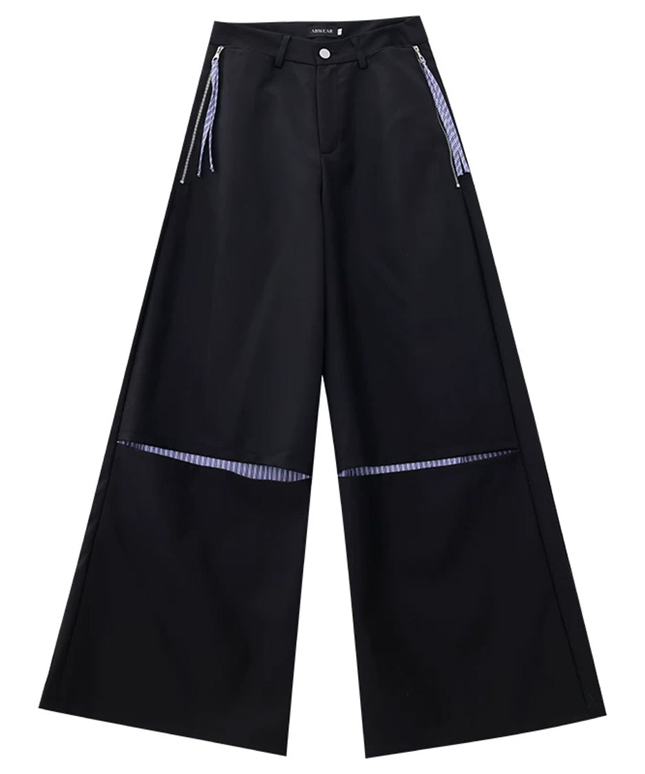 Zip Panel Layer Wide Pants