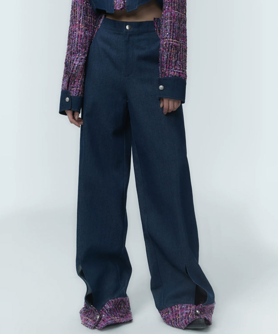 Tweed Accent Flow Pants