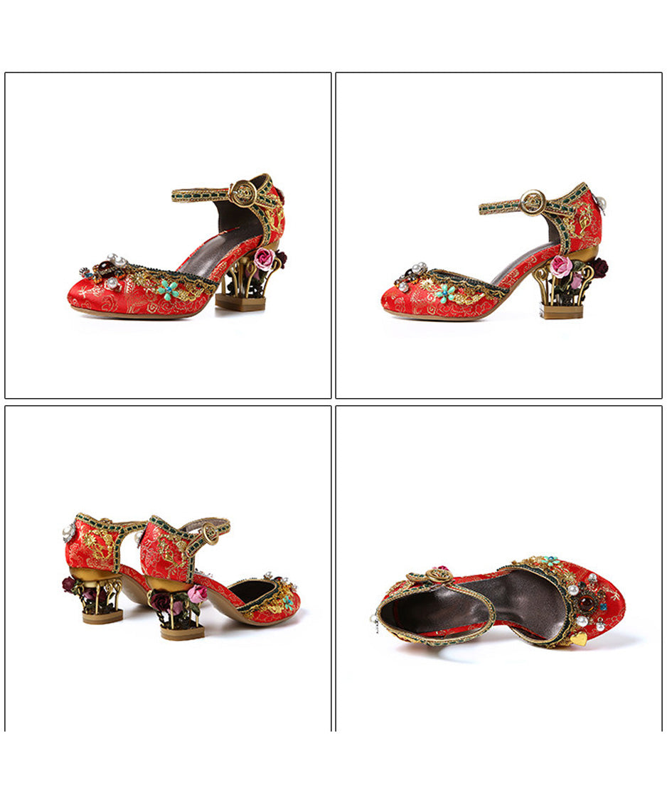 Rose Cage Heel Jewel Pumps
