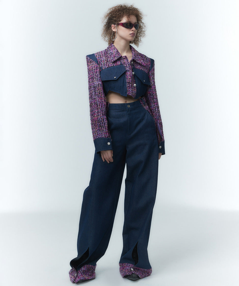 Tweed Crop Frame Jacket