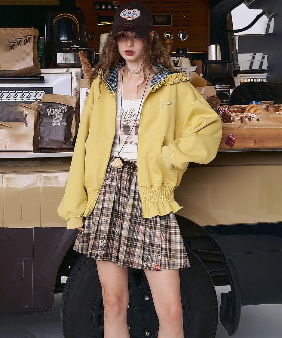 Frill Check Hoodie