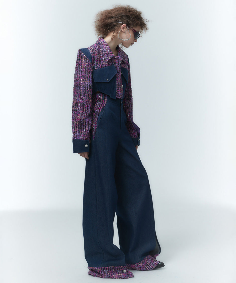 Tweed Crop Frame Jacket