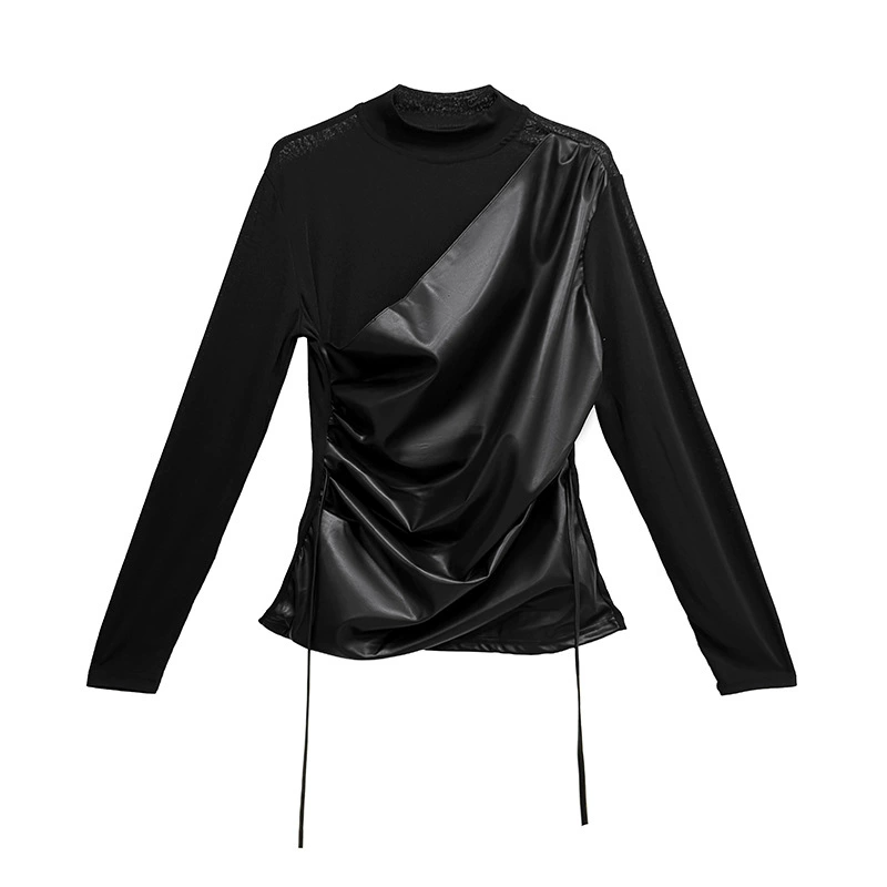 Draped Satin Mix Top