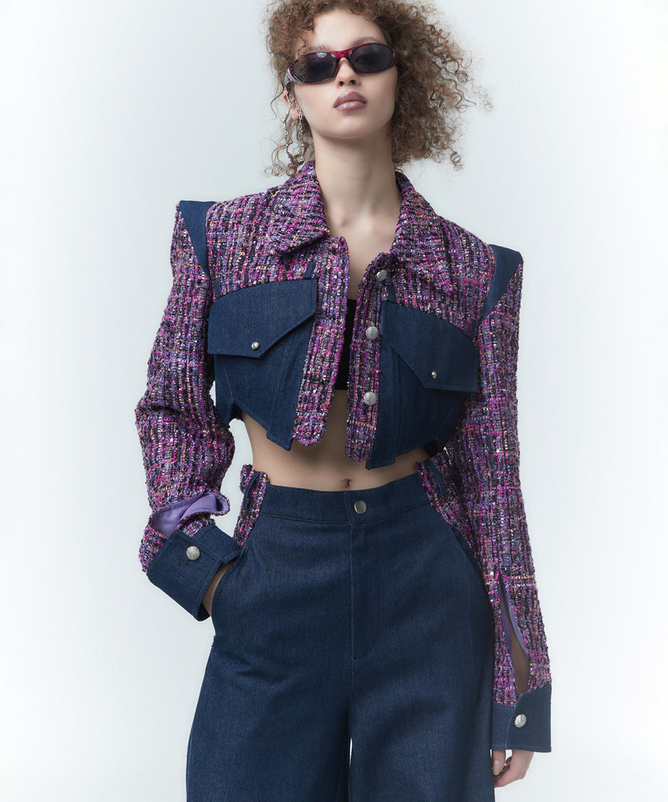 Tweed Crop Frame Jacket