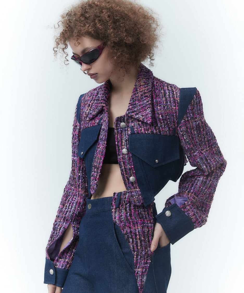 Tweed Crop Frame Jacket