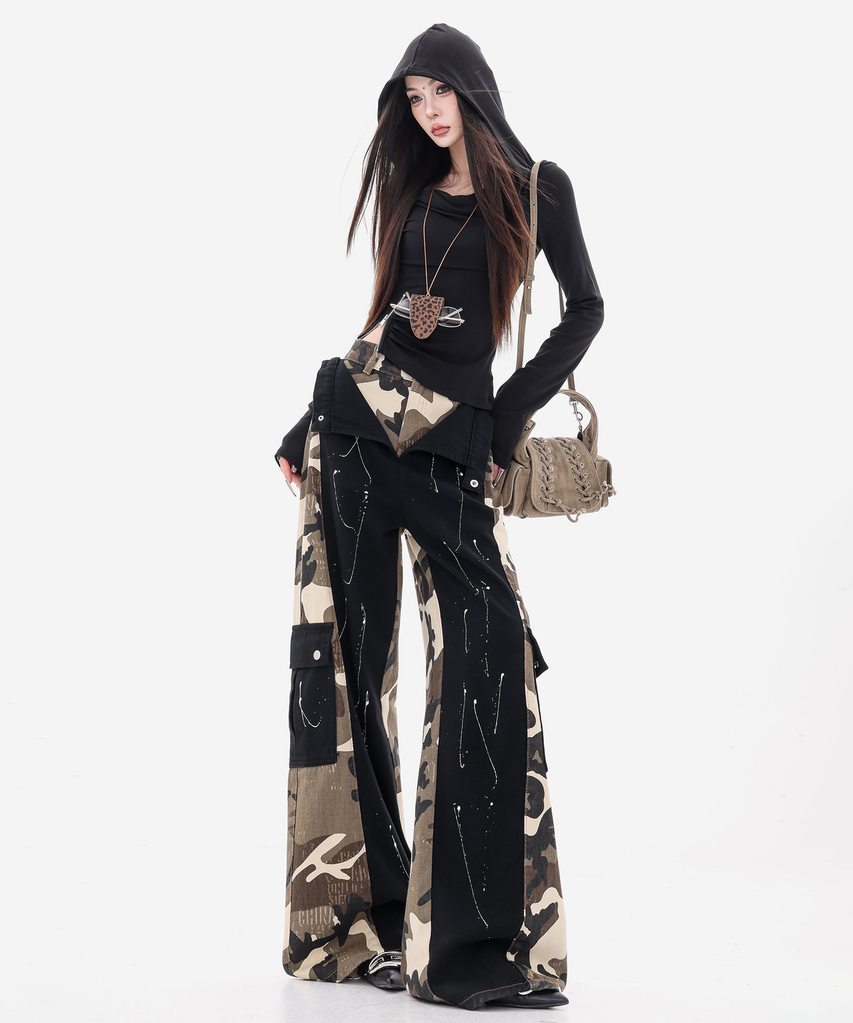 Camouflage Docking Wide Cargo Pants