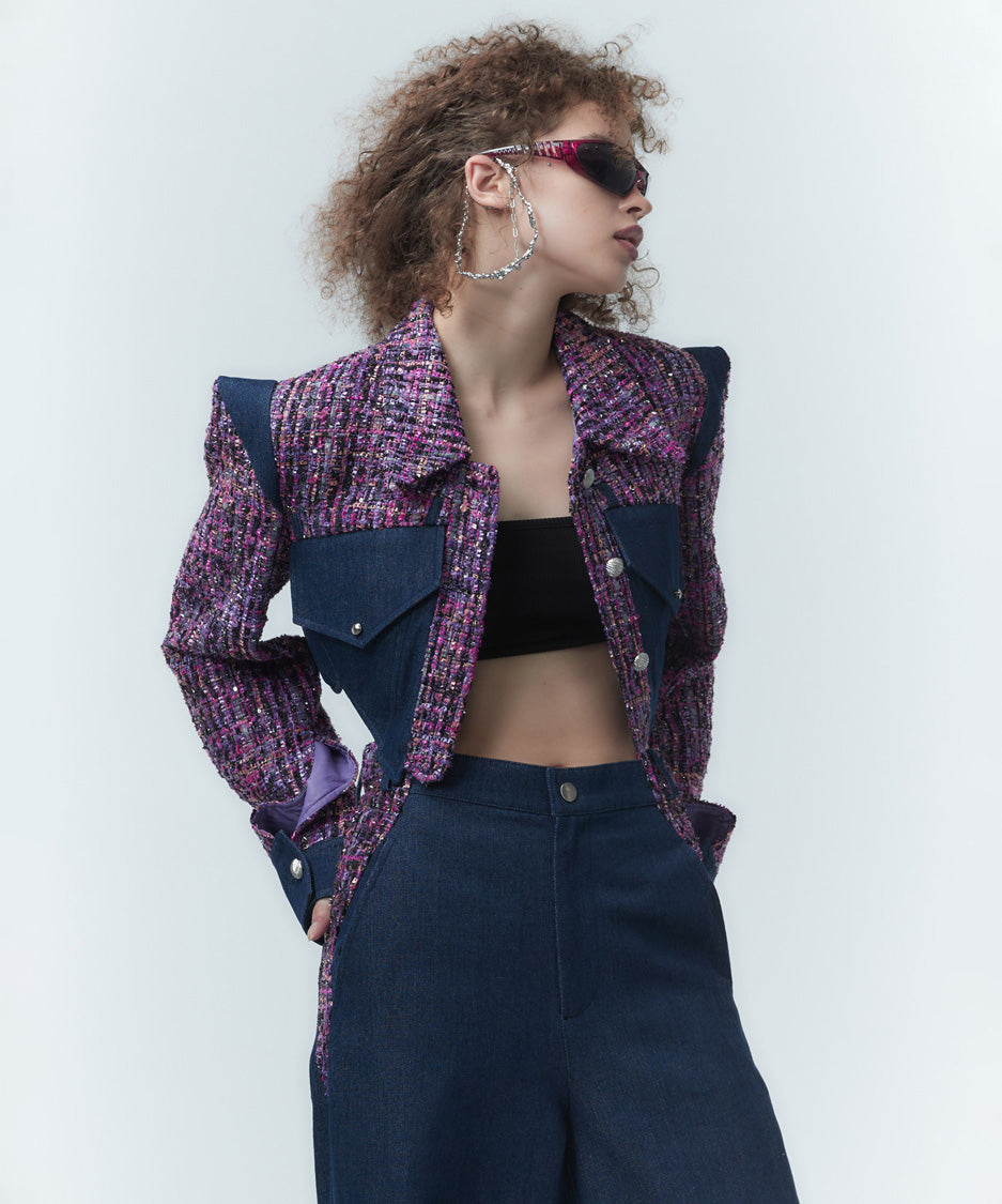 Tweed Crop Frame Jacket