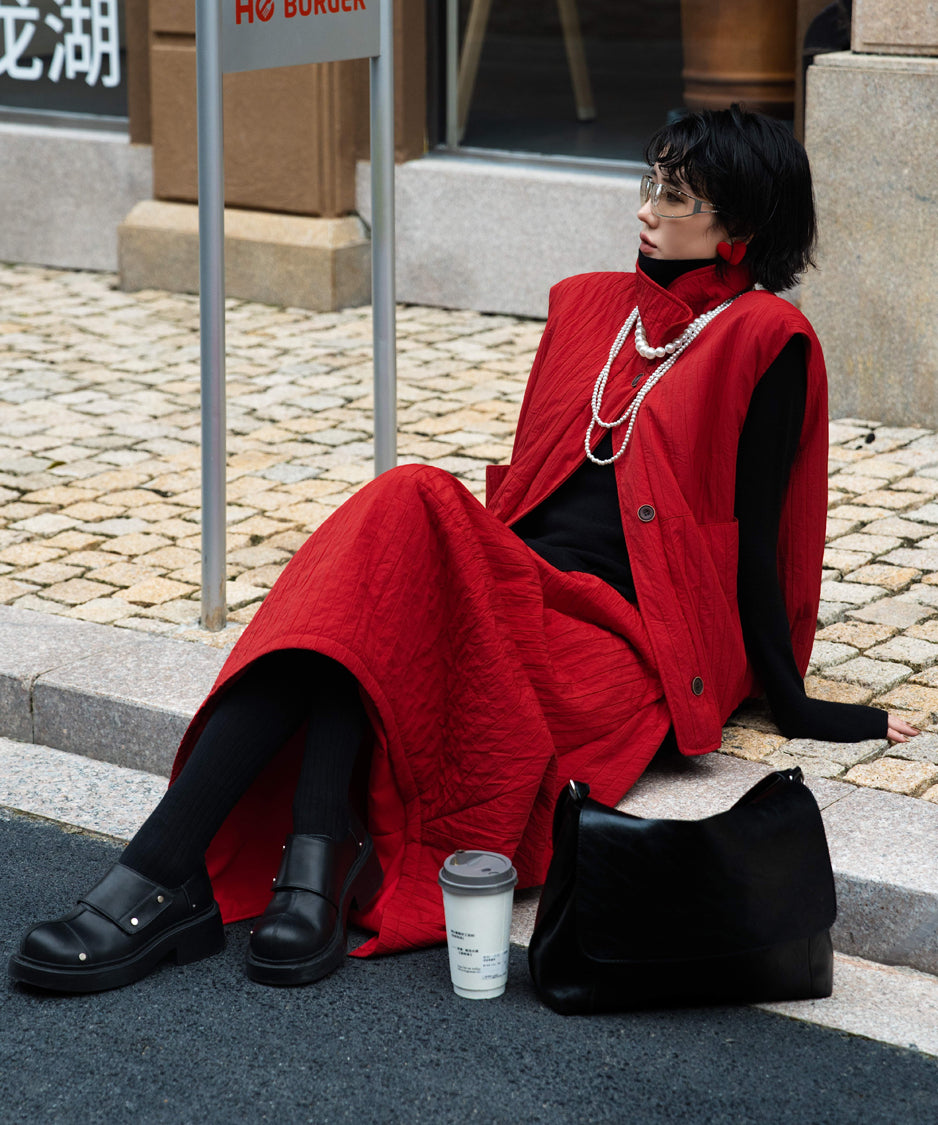 Quilted Volume Vest＆ Skirt Co-ord