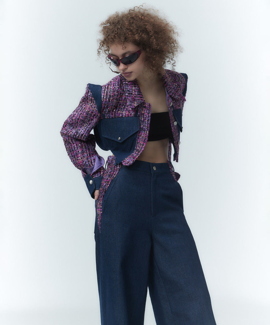 Tweed Crop Frame Jacket