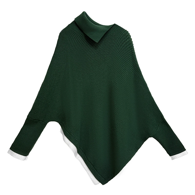 Diagonal Knit Poncho Top