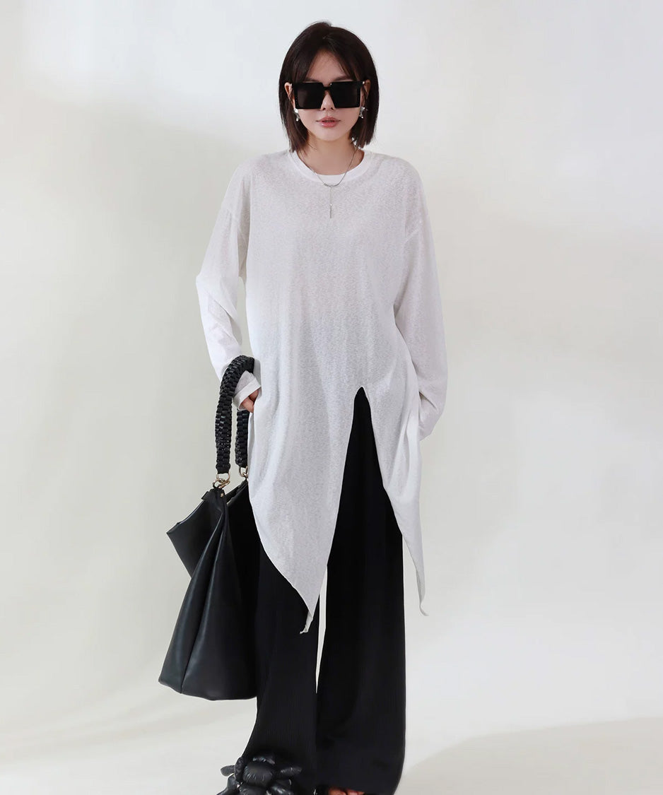 Split Drape Long Top