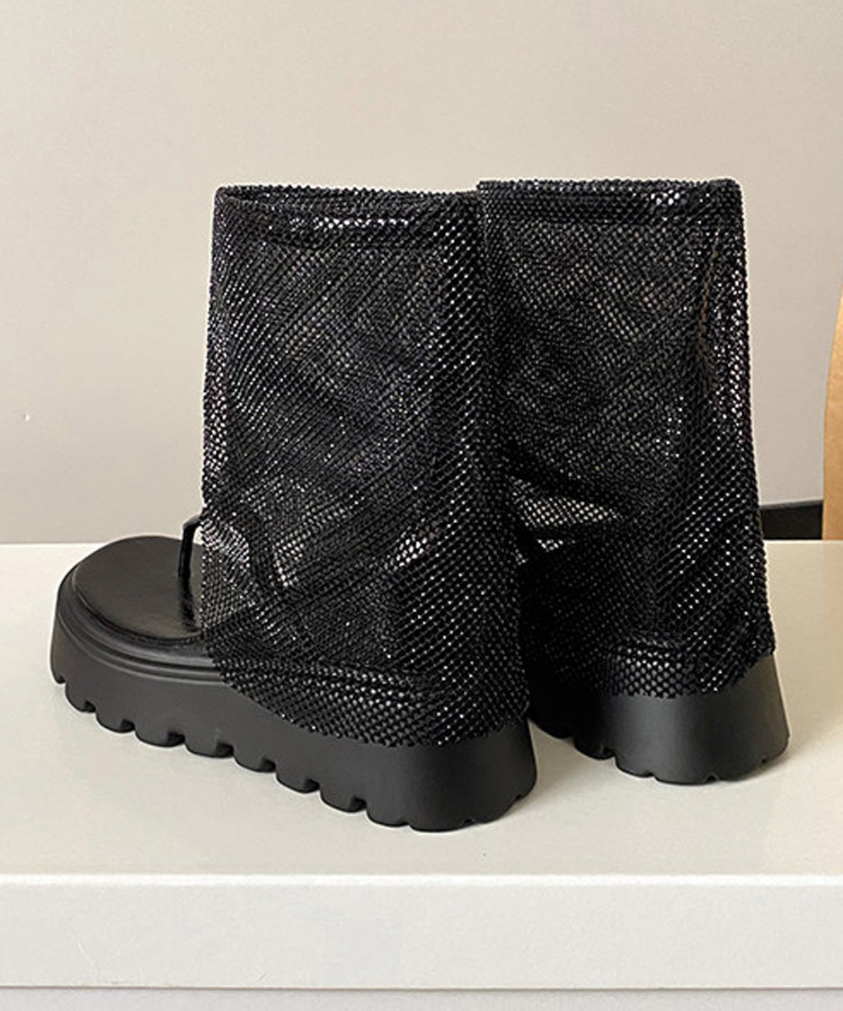 Crystal Mesh Sand Boots