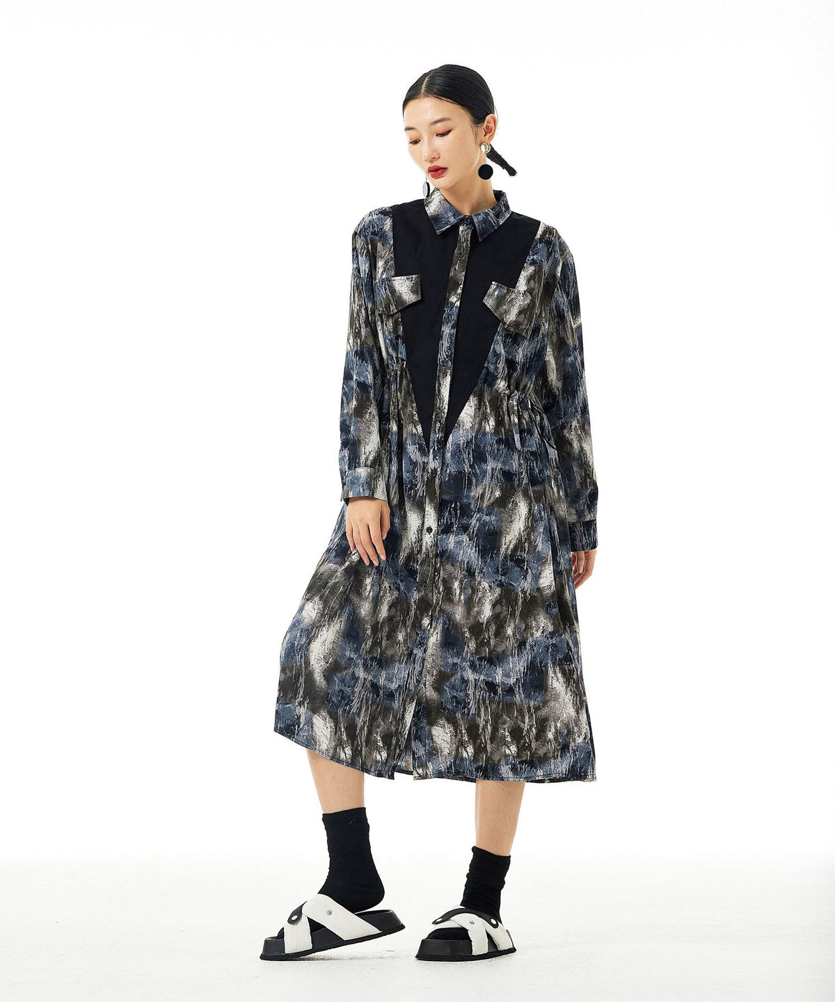 Brushstroke Yoke Dress