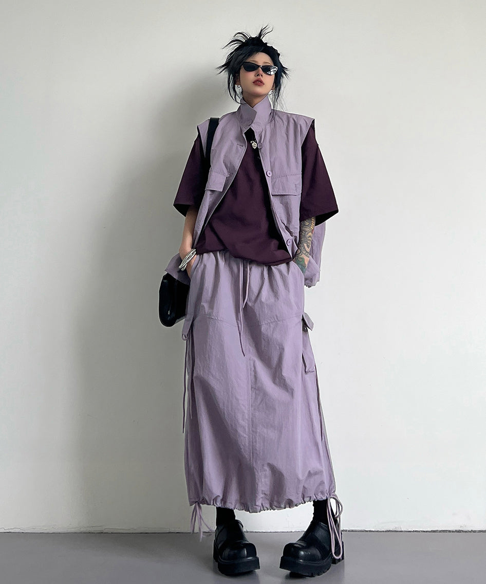 Utility Vest & Cargo Maxi Skirt
