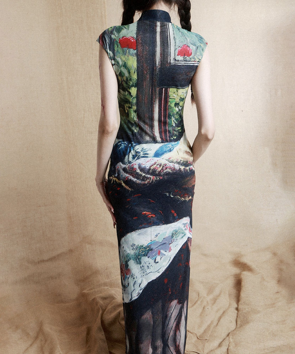 Still Life Print Slim Dress