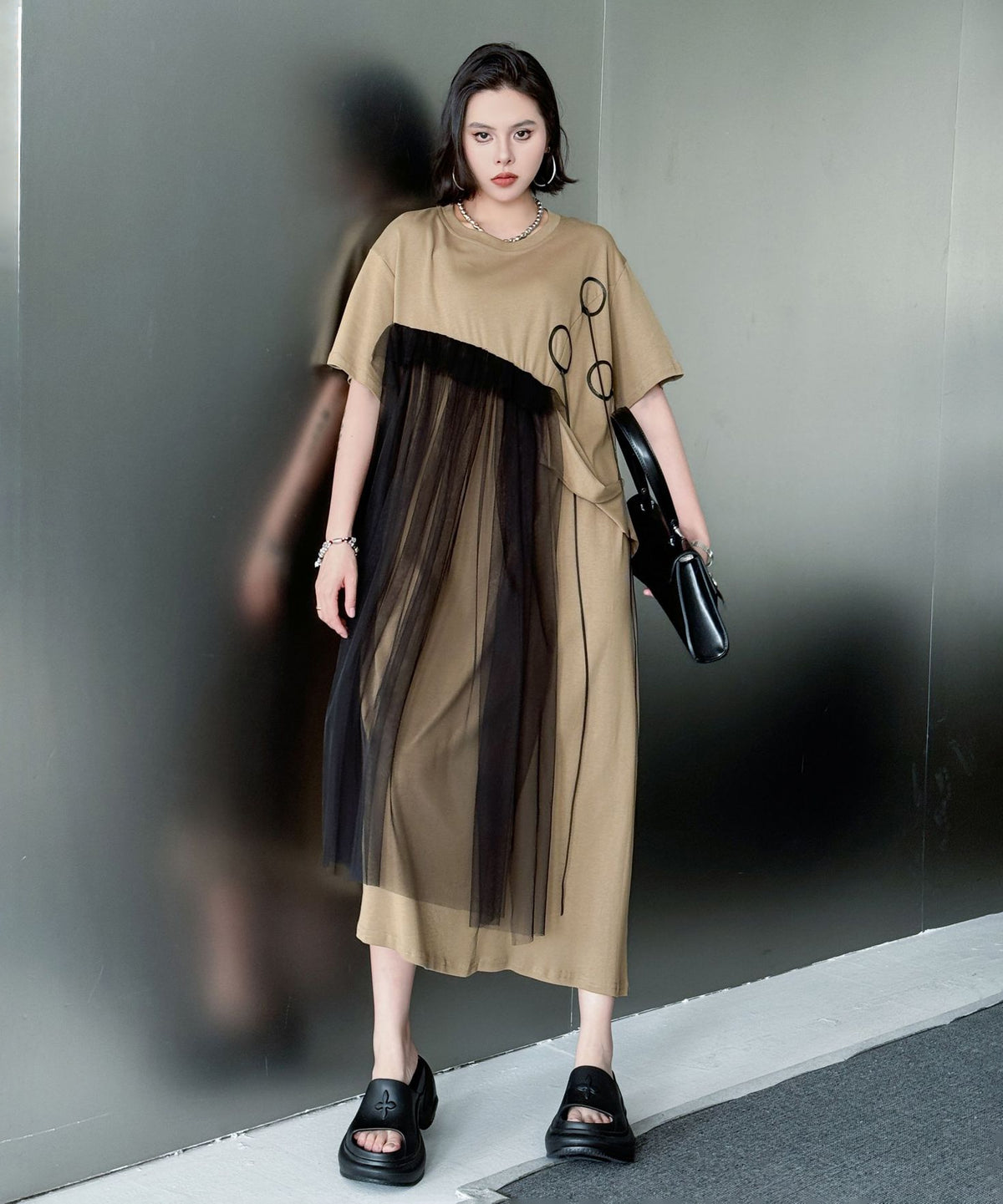 Tulle Layered Cut Dress
