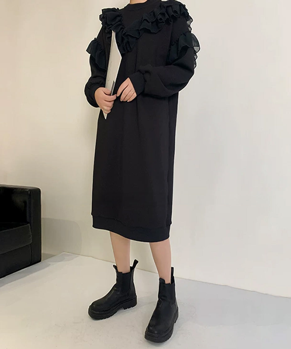 Airy Frill Sweat Dress