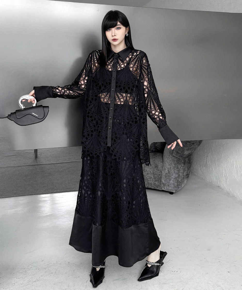 Lace Layer Blouse＆Skirt Co-ord