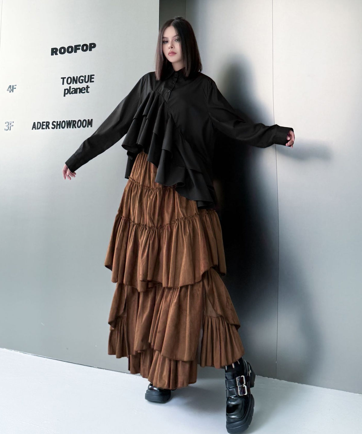 Layered Volume Maxi Skirt