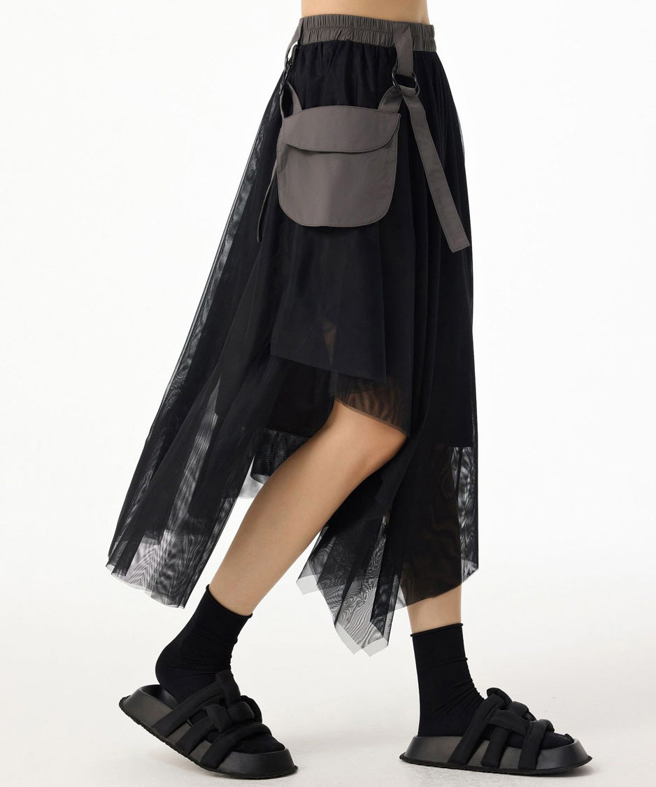 Mesh Layer Pocket Skirt