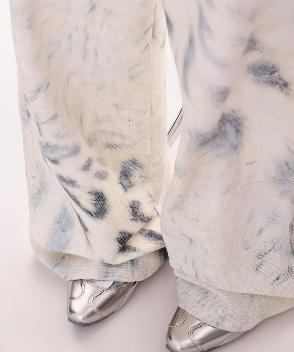 Ink Wash Wide Painter Pants