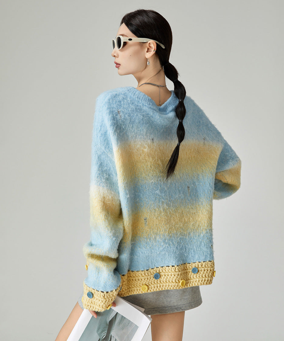 Gradient Fuzzy Knit Top