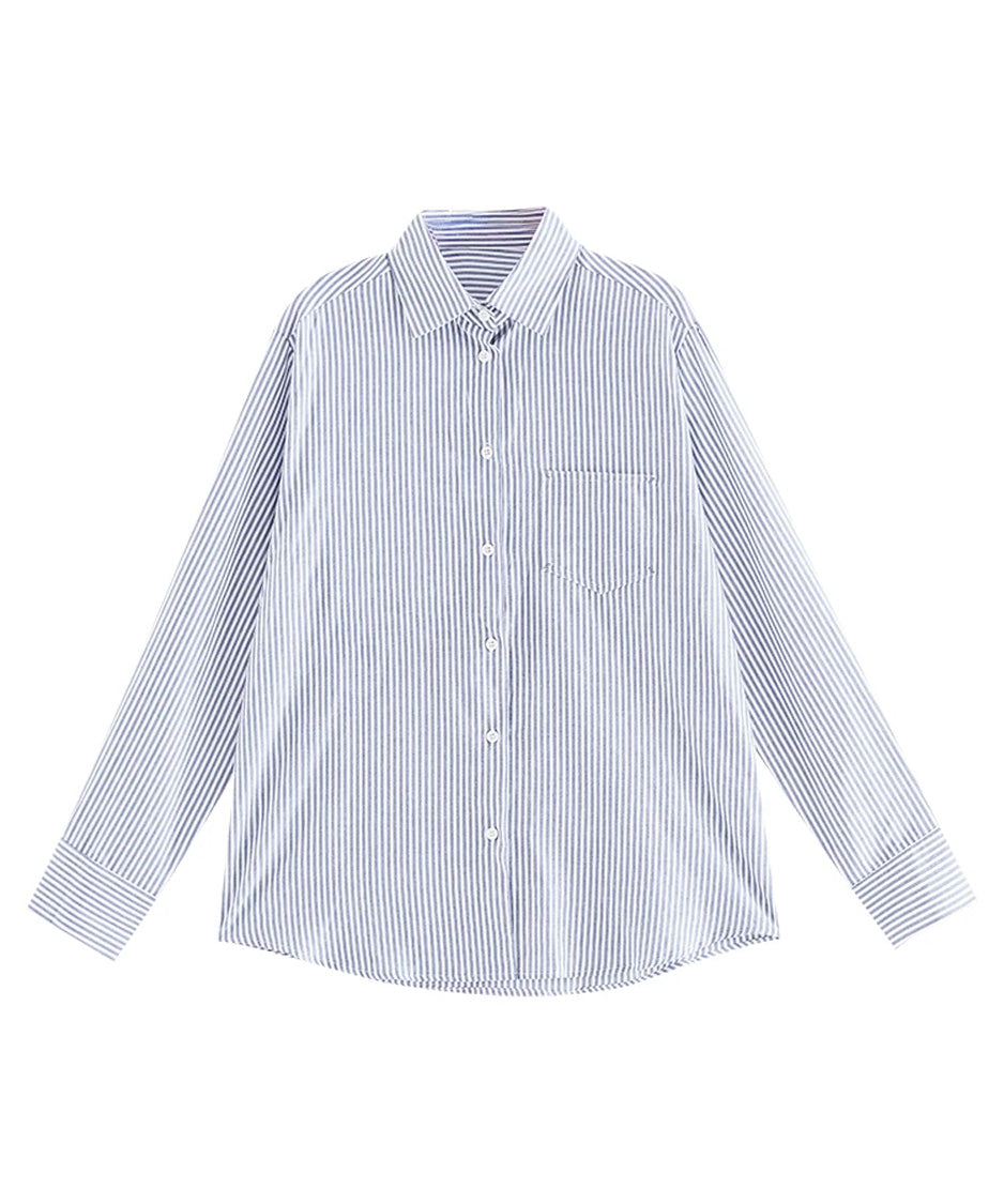 Pinstripe Tie Collar Shirt