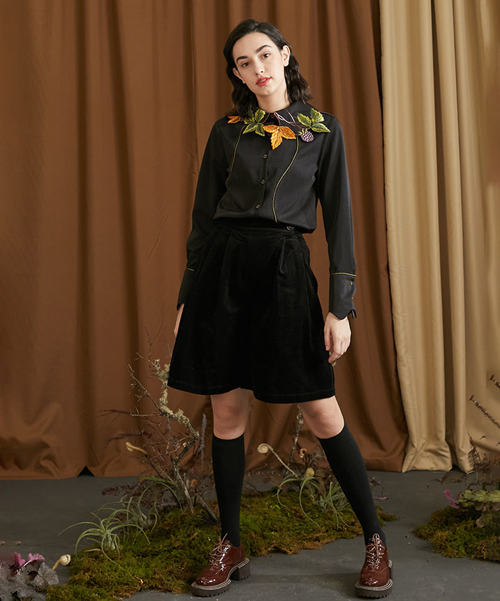 Berry Vine Embroidered Blouse