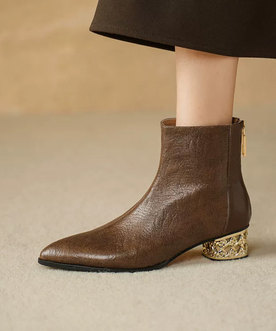 Filigree Heel Ankle Boots