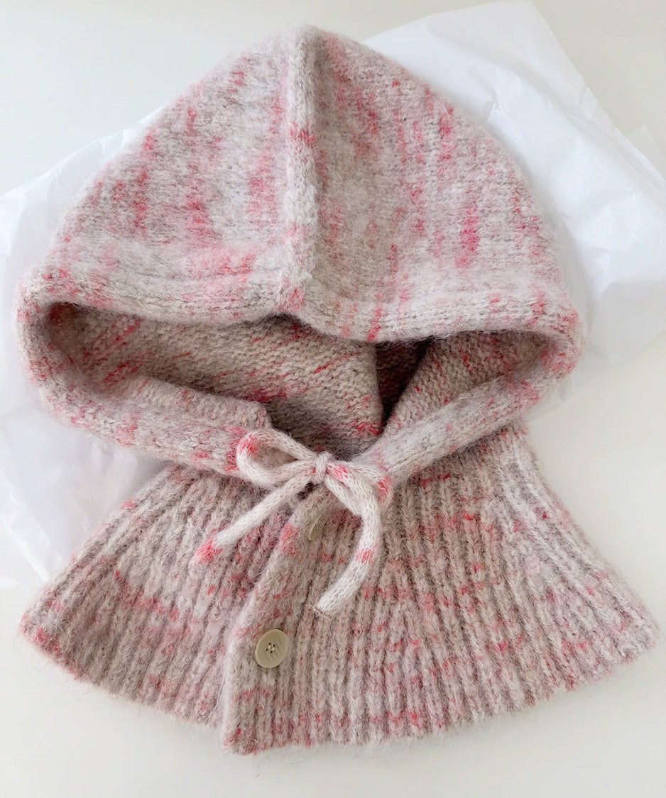 Ribbon Button Knit Balaclava