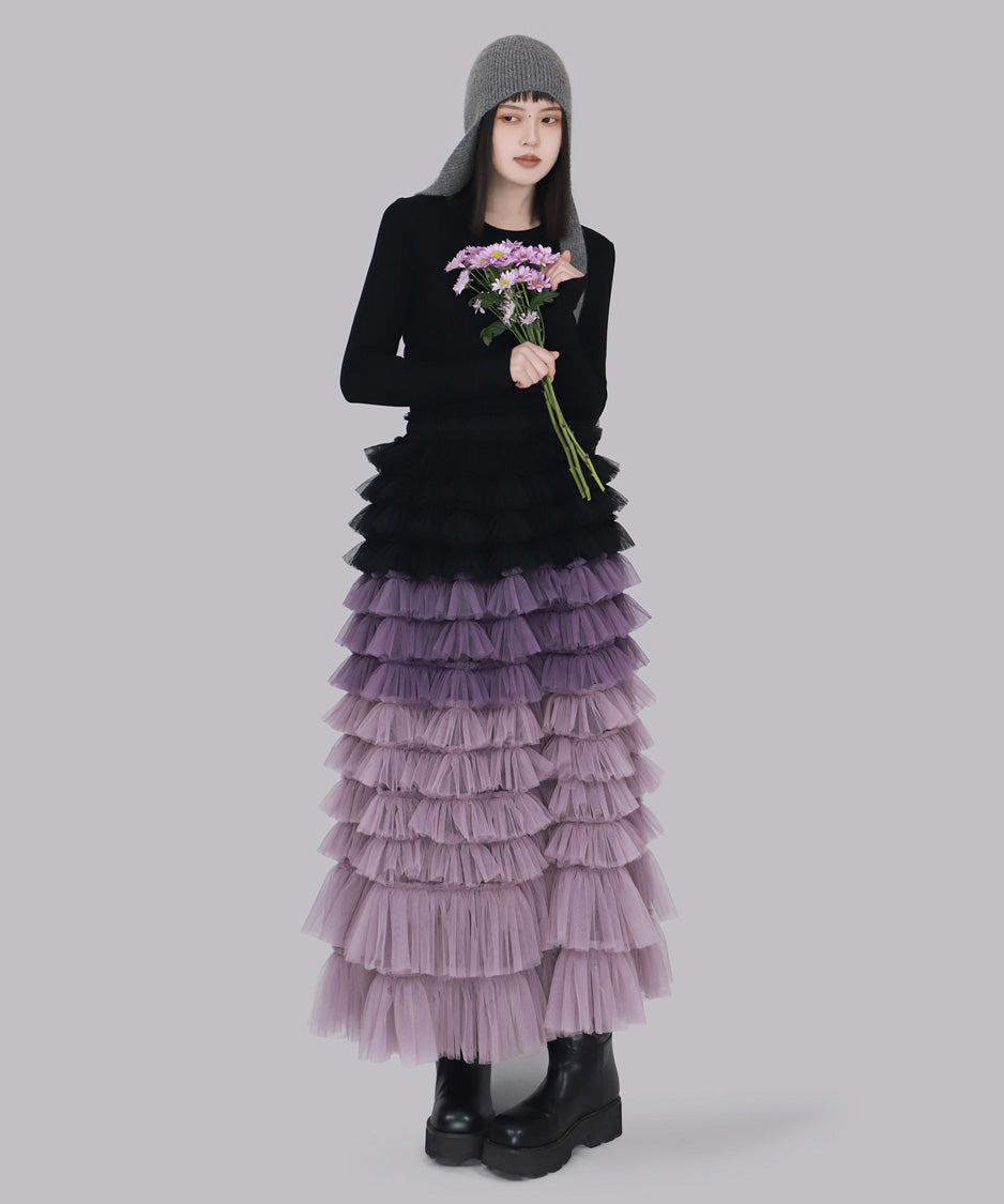 Cascade Frill Long Skirt