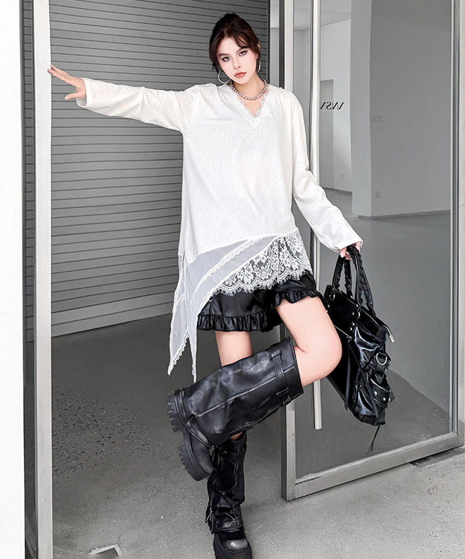 Mirevane Angled Hem Top
