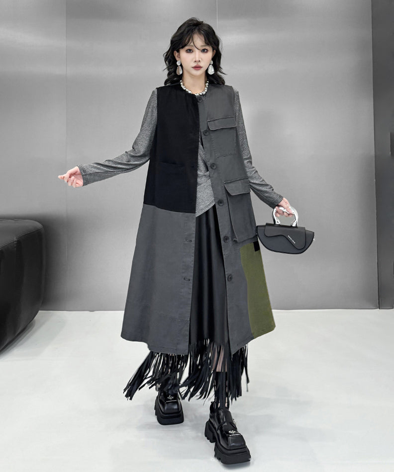 Color Block Cargo Panel Dress
