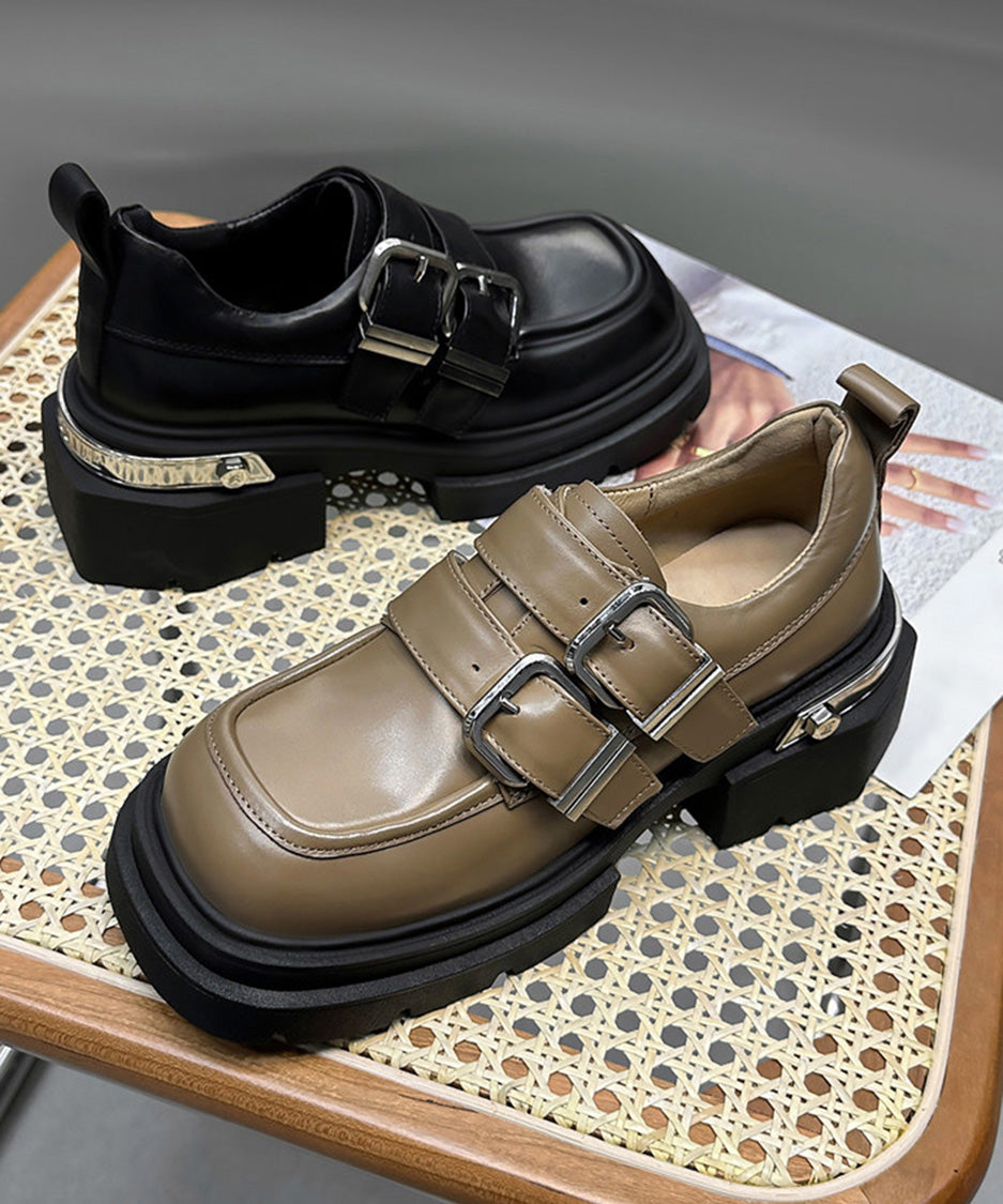 Dual Buckle Platform Loafer