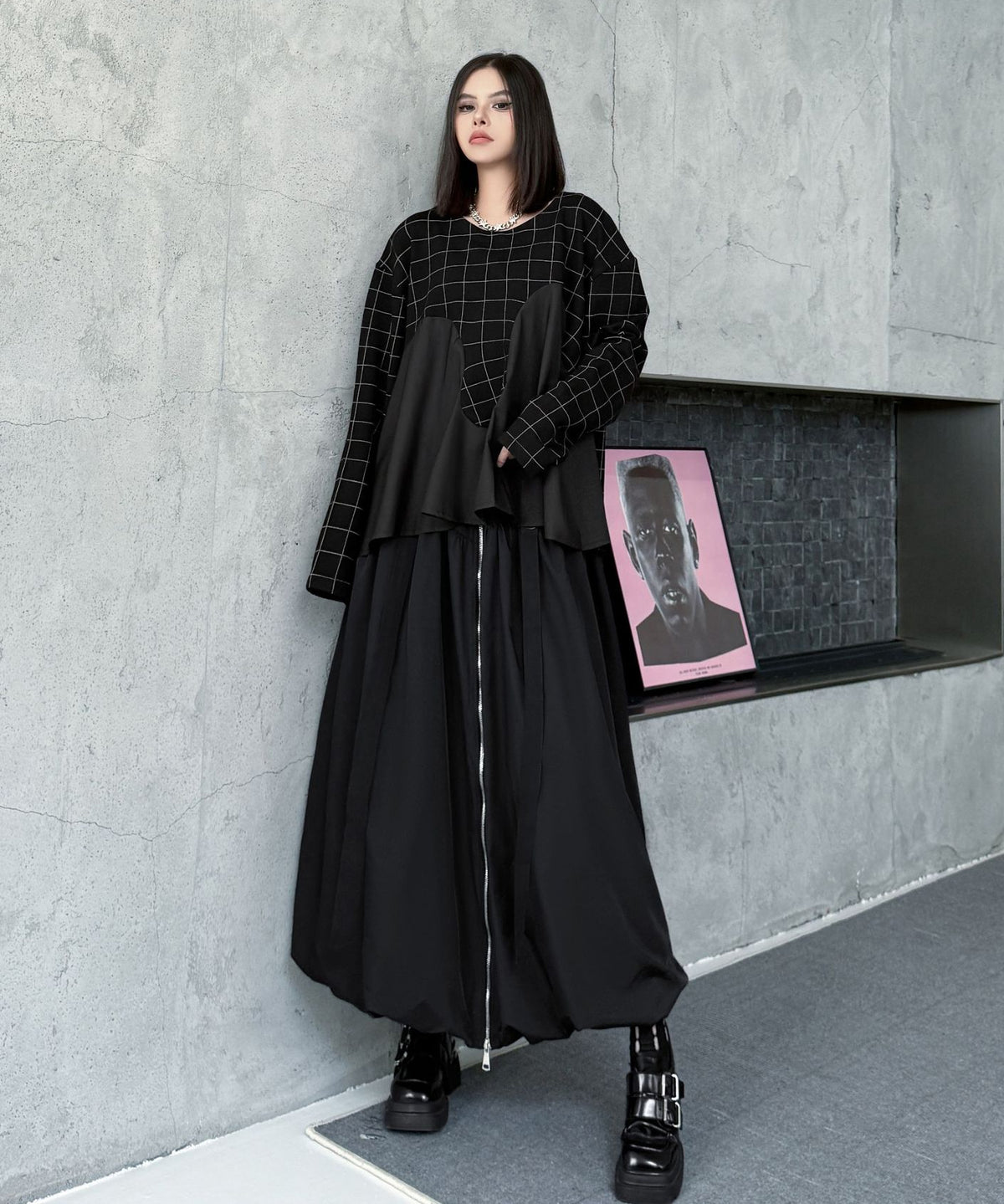 Front Zip Balloon Skirt