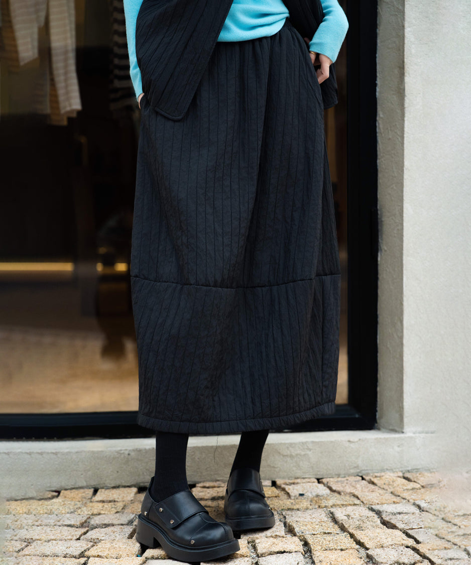 Quilted Volume Vest＆ Skirt Co-ord