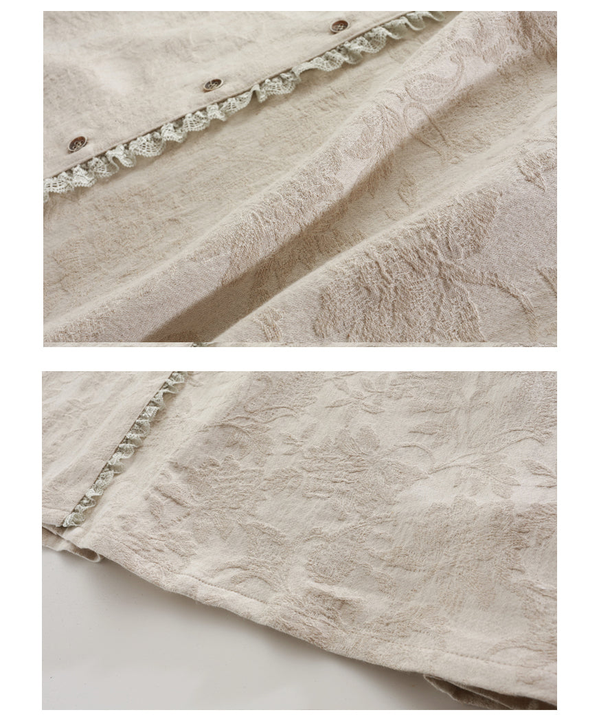 Frill Collar Jacquard Dress