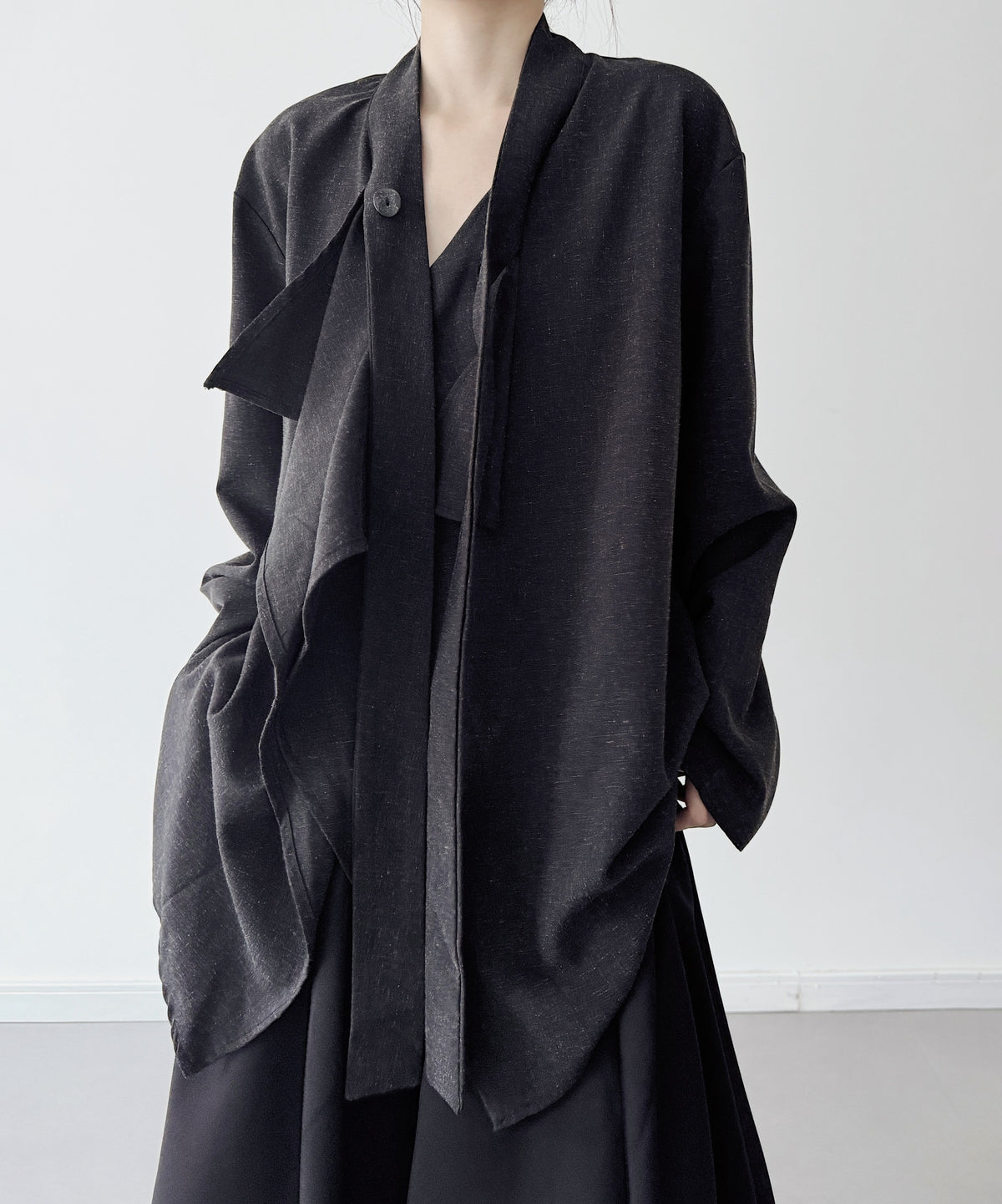Draped Button Front Top