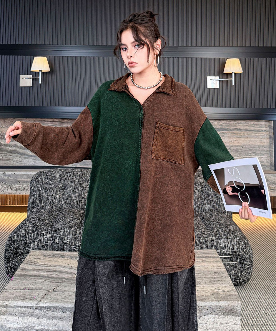 Split Panel Collar Shirt