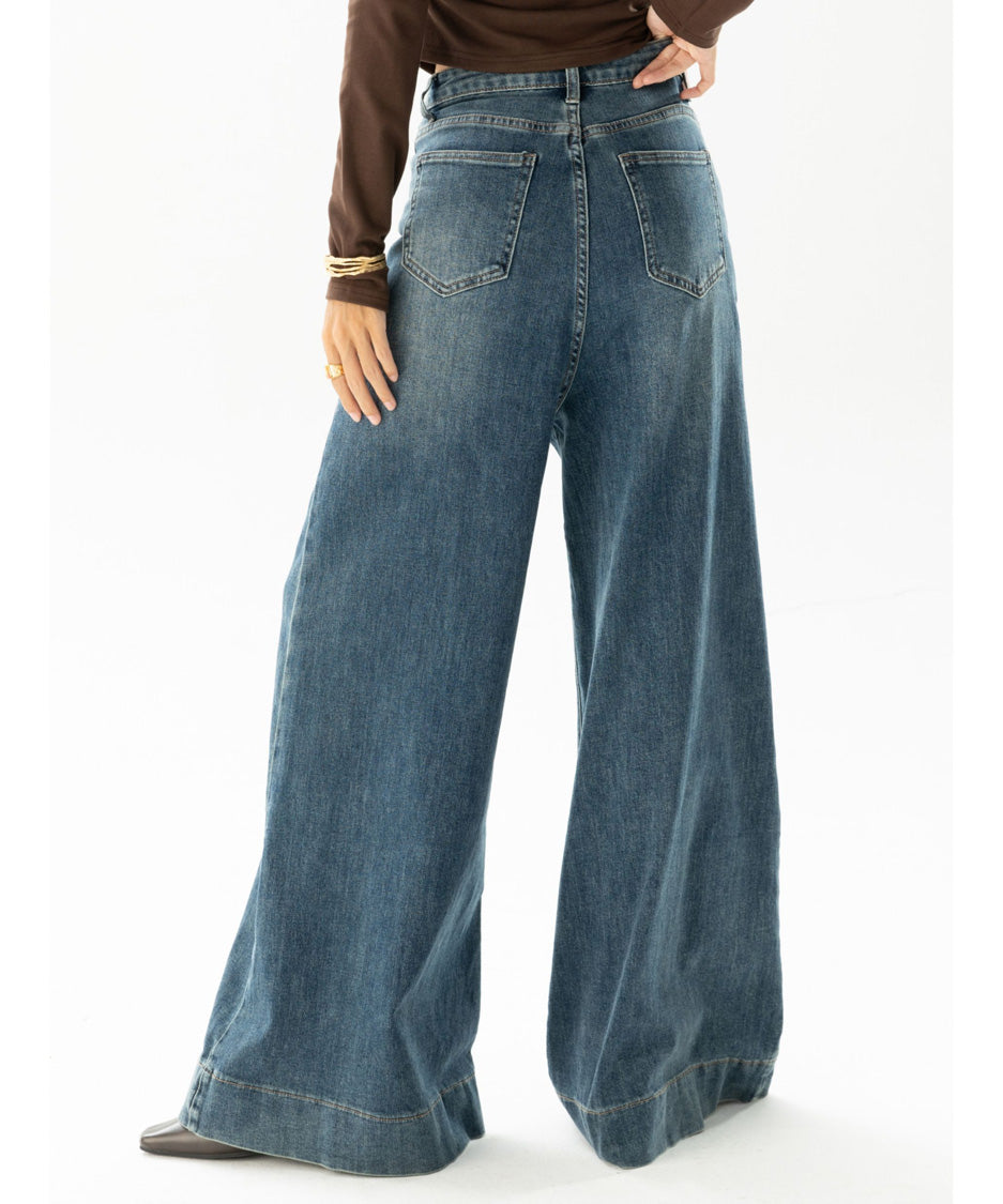 Wide Flare Denim Pants